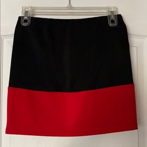 Forever 21 Black & Red Stretch Mini Skirt